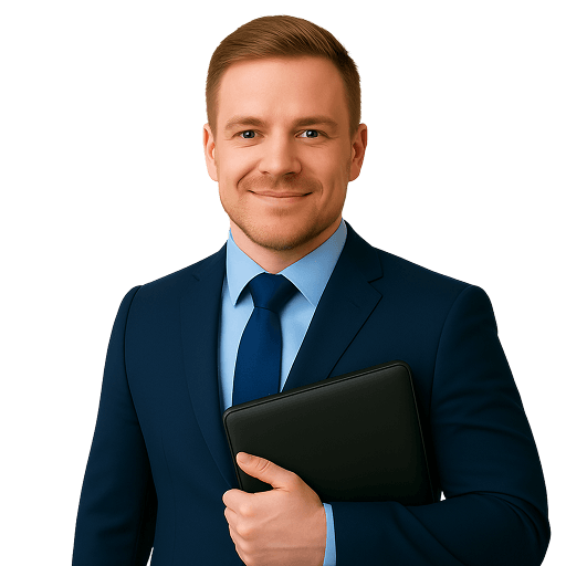Businessman holding a laptop with a smiling face - audit services in australia
